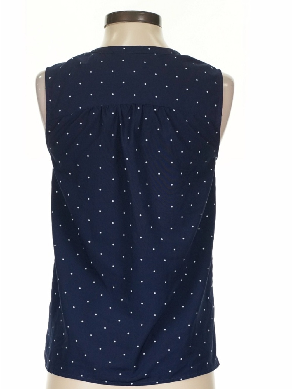 a new day Navy Sleeveless Dot Button-Front V-Neck Top - Picture 3 of 3